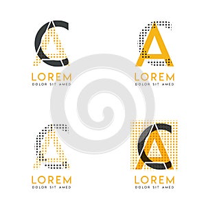 A set with four abstract AC logo. Suitable for websites and corporate identity, and can be used for banner, card and business. thi