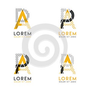 A set with four abstract AP logo. Suitable for websites and corporate identity, and can be used for banner, card and business. thi