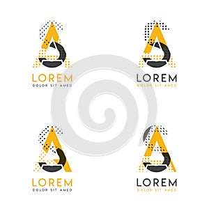 A set with four abstract AS logo. Suitable for websites and corporate identity, and can be used for banner, card and business. thi