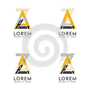 A set with four abstract AZ logo. Suitable for websites and corporate identity, and can be used for banner, card and business. thi