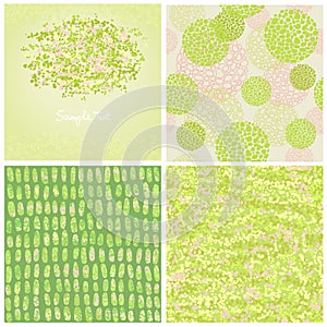 Set four abstract backgrounds of green color