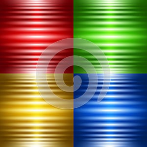 Set of four abstract backgrounds with luminous stripes