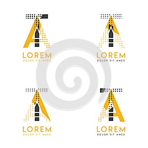 A set with four abstract AT logo. Suitable for websites and corporate identity, and can be used for banner, card and business. thi