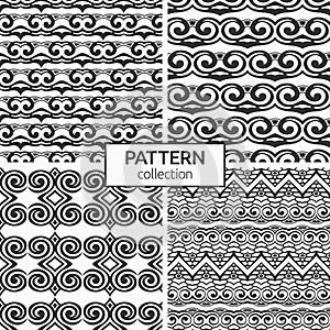 Set of four abstract seamless patterns. Antique ornaments