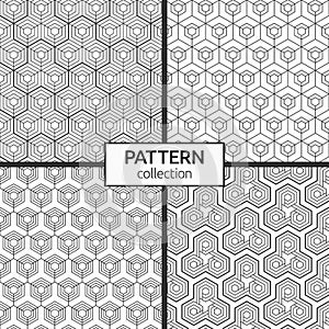 Set of four abstract seamless patterns. Modern stylish textures