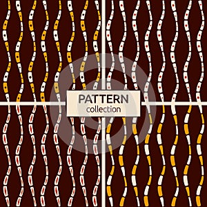 Set of four abstract seamless patterns. Organic shapes