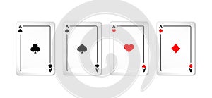 Set of four aces deck of cards