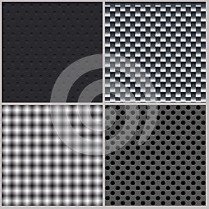 Set of four backgrounds. Abstract, dotted and metal textures
