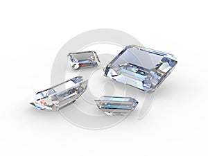 Set of four beautiful diamond gemstones