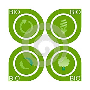 Set of four Bio Label