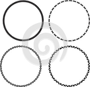 Set of four black round frames for your design