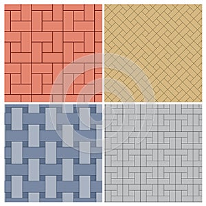 Set of four brick floor patterns