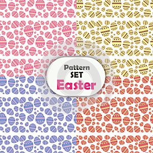 Set of four bright Easter egg patterns