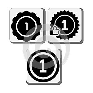 Set of four buttons for web, vector