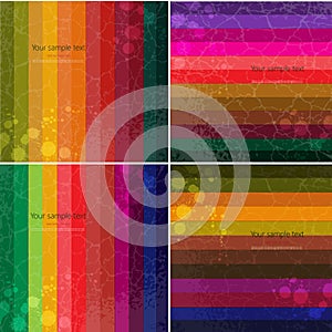 Set of four Colourful line background.