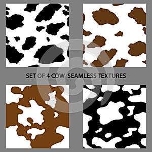 Set of four cow seamless textures