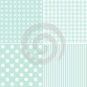 Set of four cute blue backgrounds