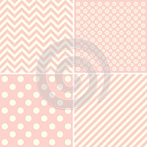 Set of four cute retro backgrounds