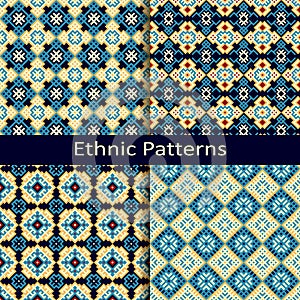 Set of four ethnic patterns