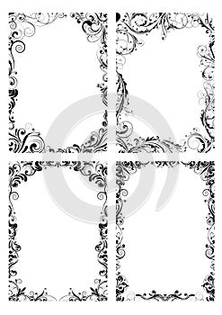 Set of four floral frame