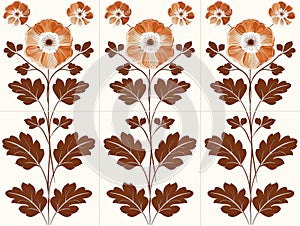 Set of four flower stencils on white background photo