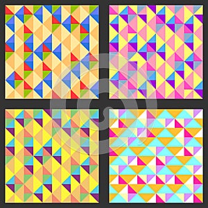 Set of four geometric pattern. Texture with