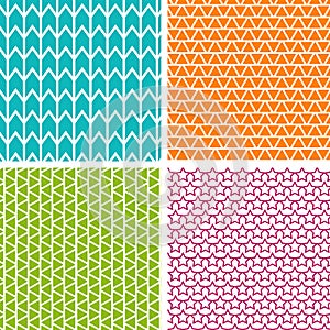 Set of four geometric patterns. Collection of different abstract patterns.