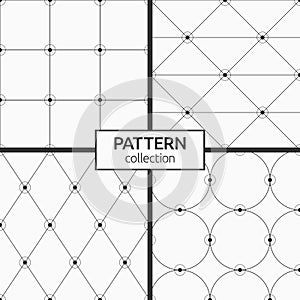 Set of four geometrical seamless patterns
