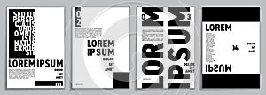 Set of four Lorem Ipsum typographic posters