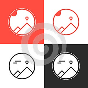 Set of four mountaineering logos