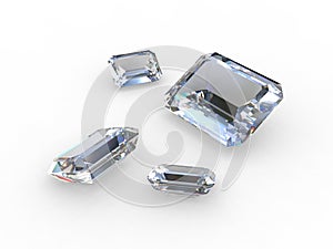 Set of four pale blue diamonds