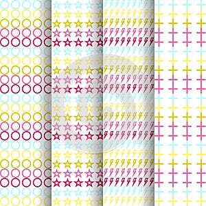 Set of four patterns background each full-size vector