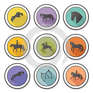 Set of four perfect equine badges