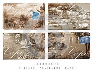 Vintage Postcards Set Capri photo