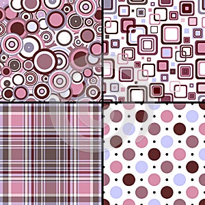 Set four seamless patterns