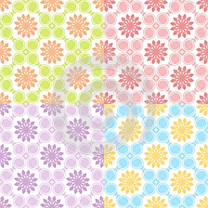 Set of four seamless patterns.