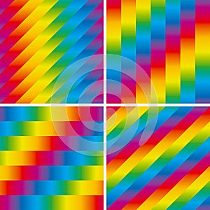 Set of four seamless rainbow patterns