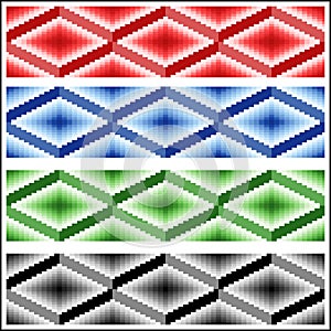 Set of four seamless rhombic patterns