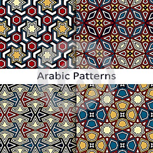 Set of four seamless vector arabic patterns photo