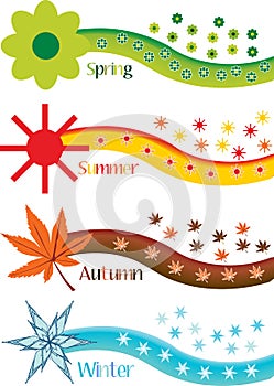 Set of four seasons symbols