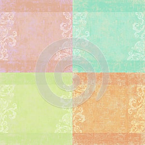 Set of four shabby floral backgrounds