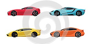 Set of four Sports Super Cars