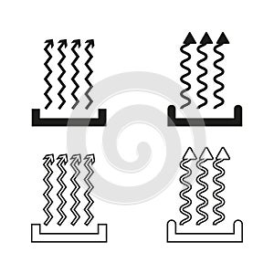 Set of four spring coil icons in a minimalistic black and white design. Vector illustration. EPS 10.