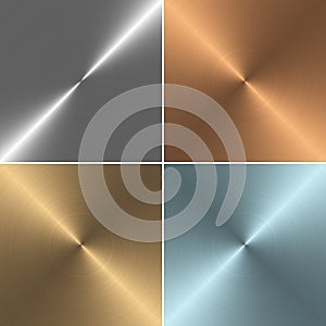 Set of four square metal textures