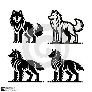Wolf Logo Set - Vector Illustration