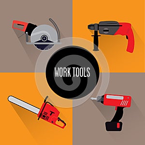 Set of four tools