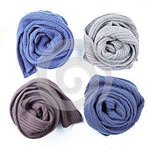 Set of four twisted scarf different foreshortenings photo