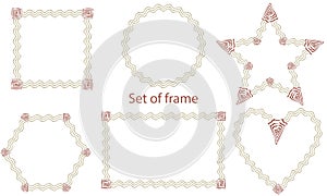 set of frame abstract geometric pattern baclground. Vector Illustration