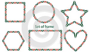 set of frame abstract geometric pattern green baclground. Vector Illustration