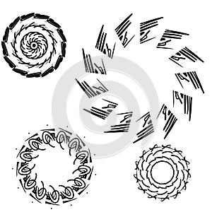 Set of frames, circles, simple pattern